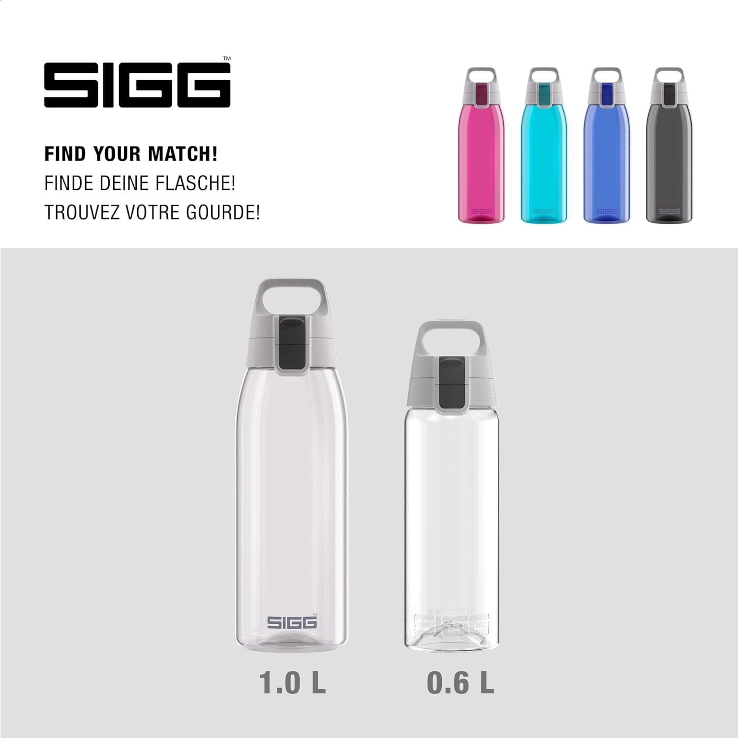 imageSigg Gourde Tritan Total Color ONE Convient Aux Boissons Gazeuses Lavage Au LaveVaisselle tanche ampamp Poids Plume Sans BPA 06L 1LTransparent