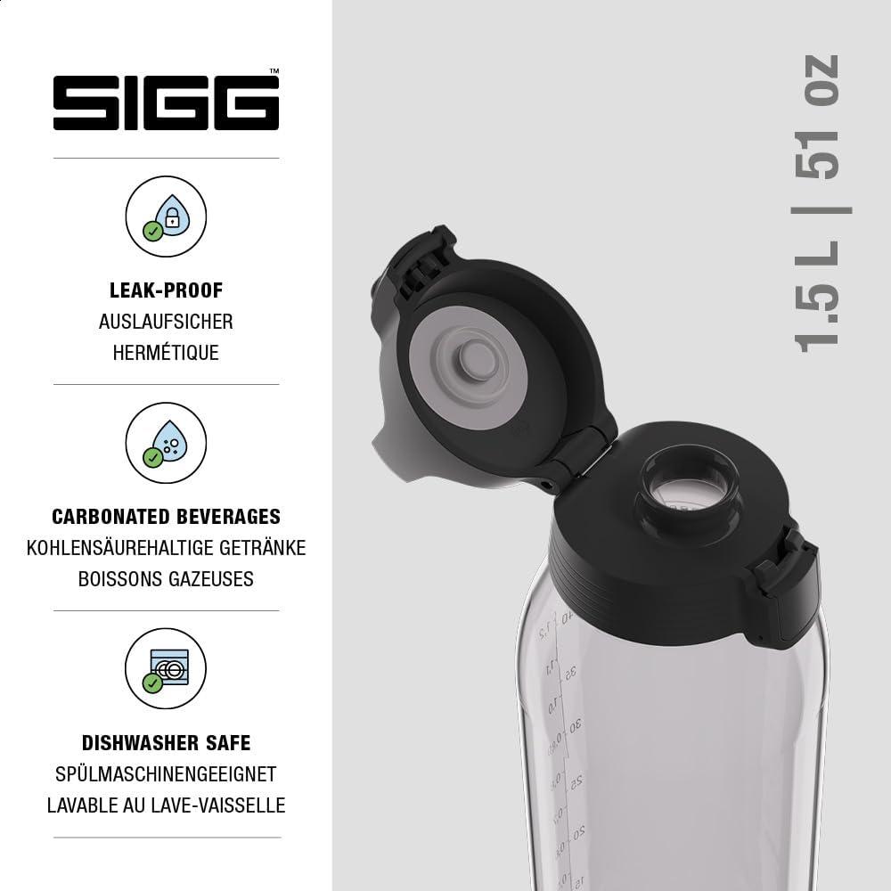 imageSigg Gourde Tritan Total Color ONE Convient Aux Boissons Gazeuses Lavage Au LaveVaisselle tanche ampamp Poids Plume Sans BPA 06L 1LTransparent