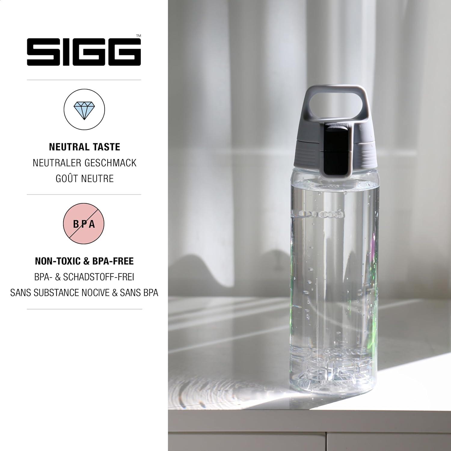 imageSigg Gourde Tritan Total Color ONE Convient Aux Boissons Gazeuses Lavage Au LaveVaisselle tanche ampamp Poids Plume Sans BPA 06L 1LTransparent