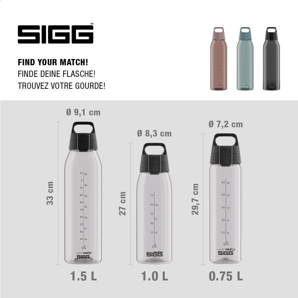 imageSigg Gourde Tritan Total Color ONE Convient Aux Boissons Gazeuses Lavage Au LaveVaisselle tanche ampamp Poids Plume Sans BPA 06L 1LTransparent