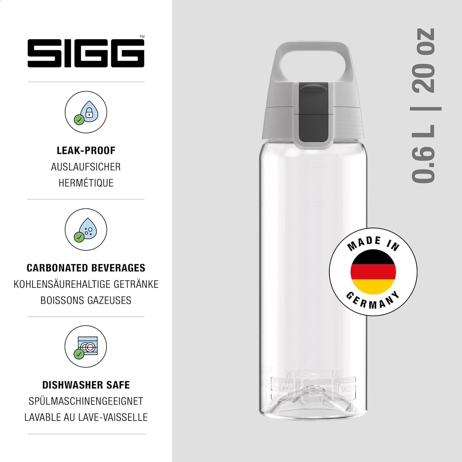 imageSigg Gourde Tritan Total Color ONE Convient Aux Boissons Gazeuses Lavage Au LaveVaisselle tanche ampamp Poids Plume Sans BPA 06L 1LTransparent