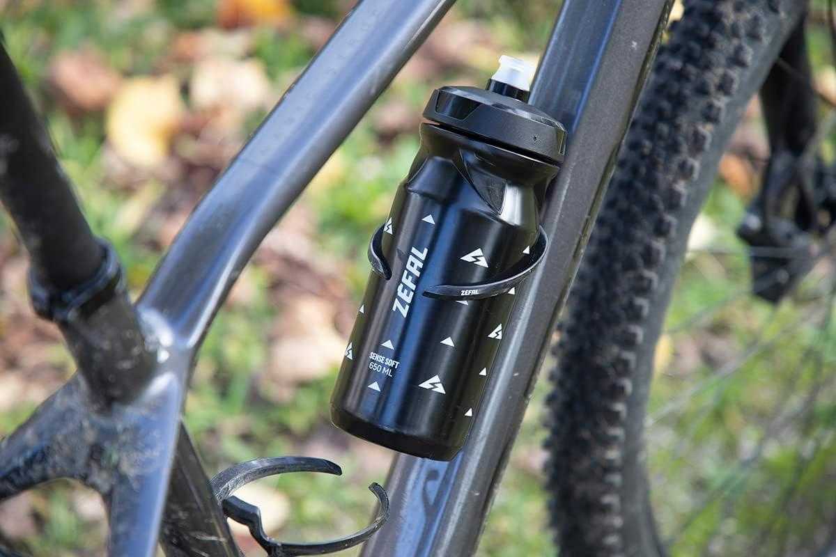 imageZEFAL Pack Sense Soft 65 Lot de Deux Bidons Velo et VTT Gourde Sport Souple et Inodore Bidon Eau Sans BPA Tetine Silicone Noir 650MLNoir