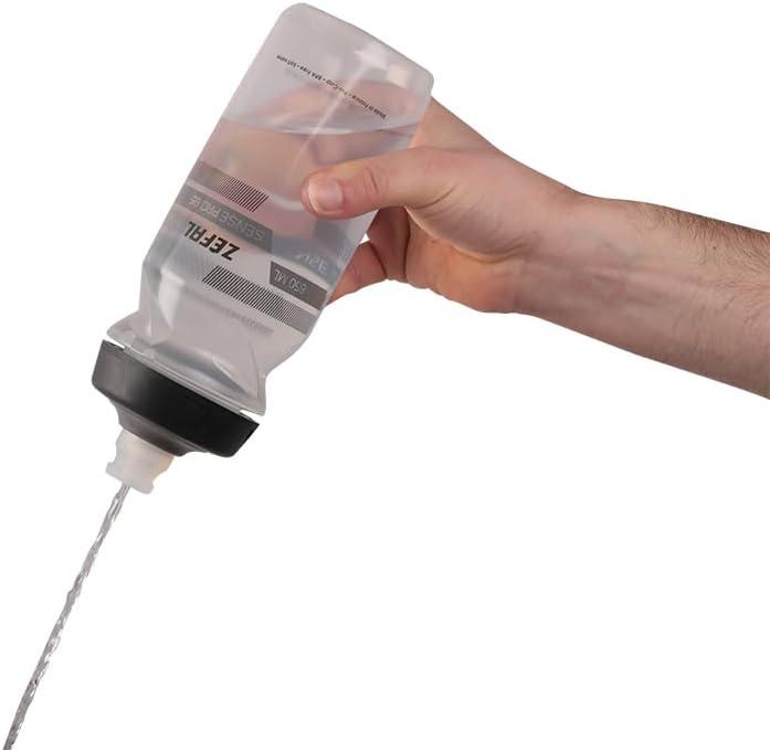 imageZEFAL Sense Pro Bidongourde eau vlosport Premium et Etanche Mixte Adulte Noir Fumbleu 650 ampamp 800 mlTransparentGris