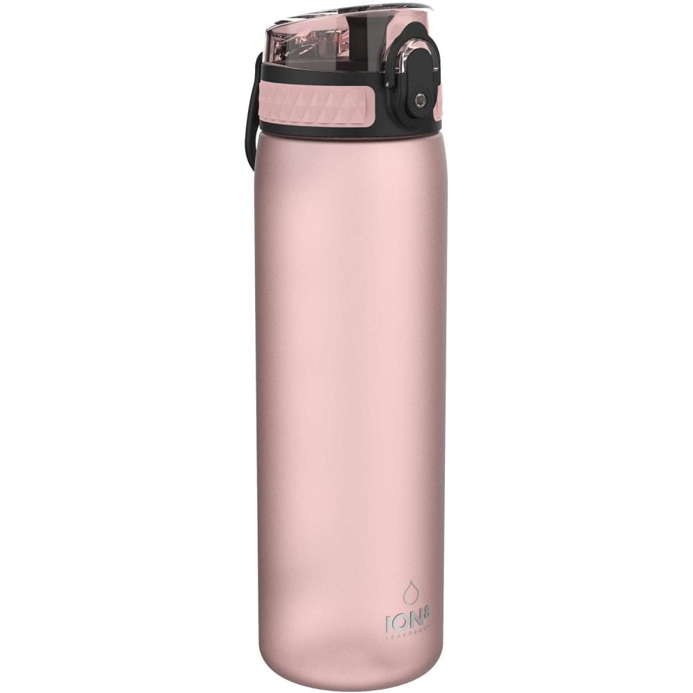 imageIon8 Gourde 500ml AntiFuite Facile Ouvrir Verrouillage Scuris Lavable en Lavevaisselle Sans BPA Poigne de Transport Sadapte aux Portegobelets Facile NettoyerRose Clair
