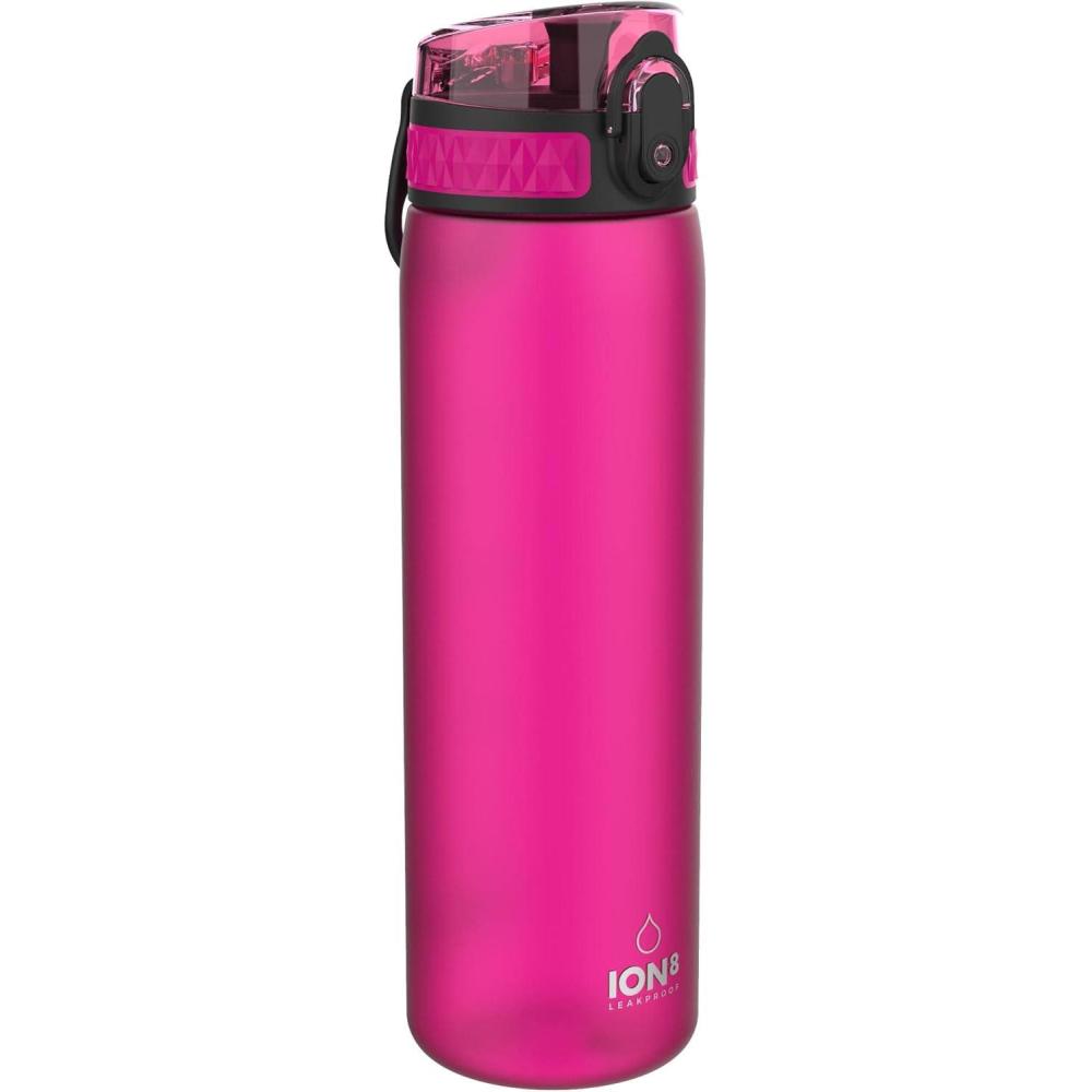 imageIon8 Gourde 500ml AntiFuite Facile Ouvrir Verrouillage Scuris Lavable en Lavevaisselle Sans BPA Poigne de Transport Sadapte aux Portegobelets Facile NettoyerRose