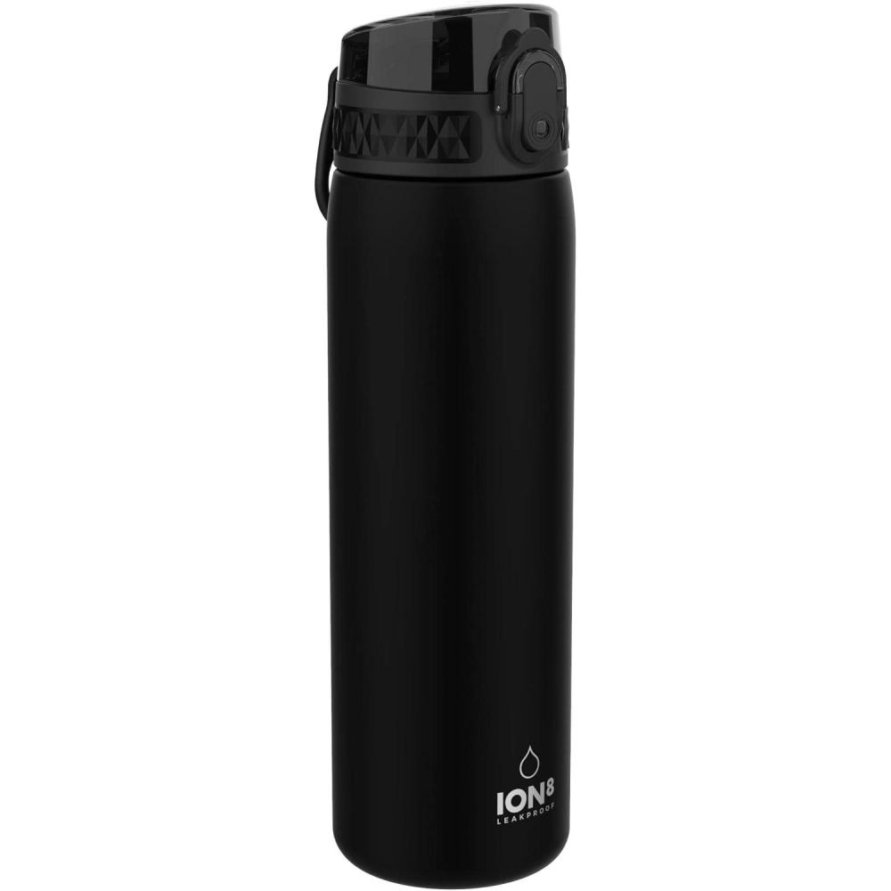 imageIon8 Gourde 500ml AntiFuite Facile Ouvrir Verrouillage Scuris Lavable en Lavevaisselle Sans BPA Poigne de Transport Sadapte aux Portegobelets Facile NettoyerNoir