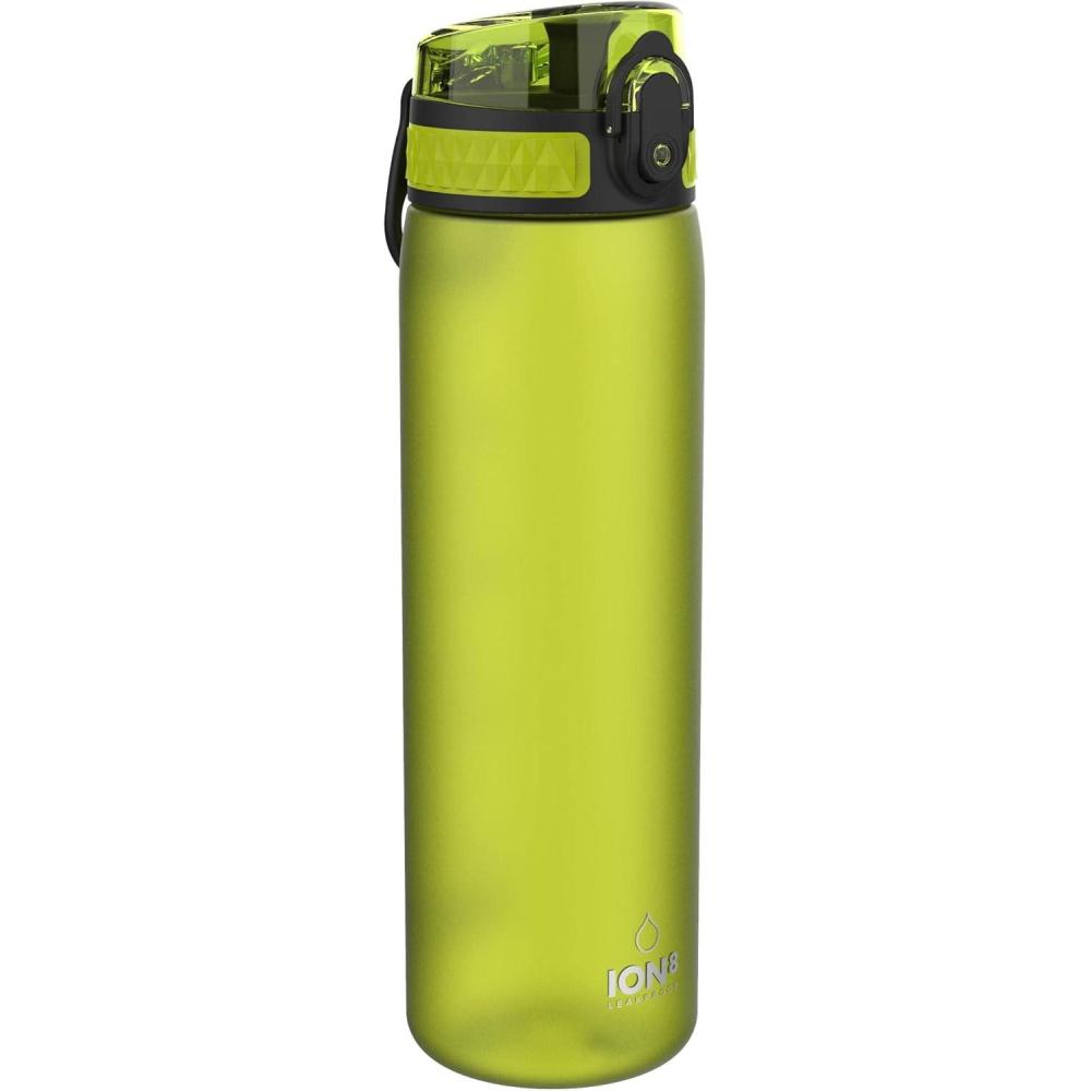 imageIon8 Gourde 500ml AntiFuite Facile Ouvrir Verrouillage Scuris Lavable en Lavevaisselle Sans BPA Poigne de Transport Sadapte aux Portegobelets Facile NettoyerVert