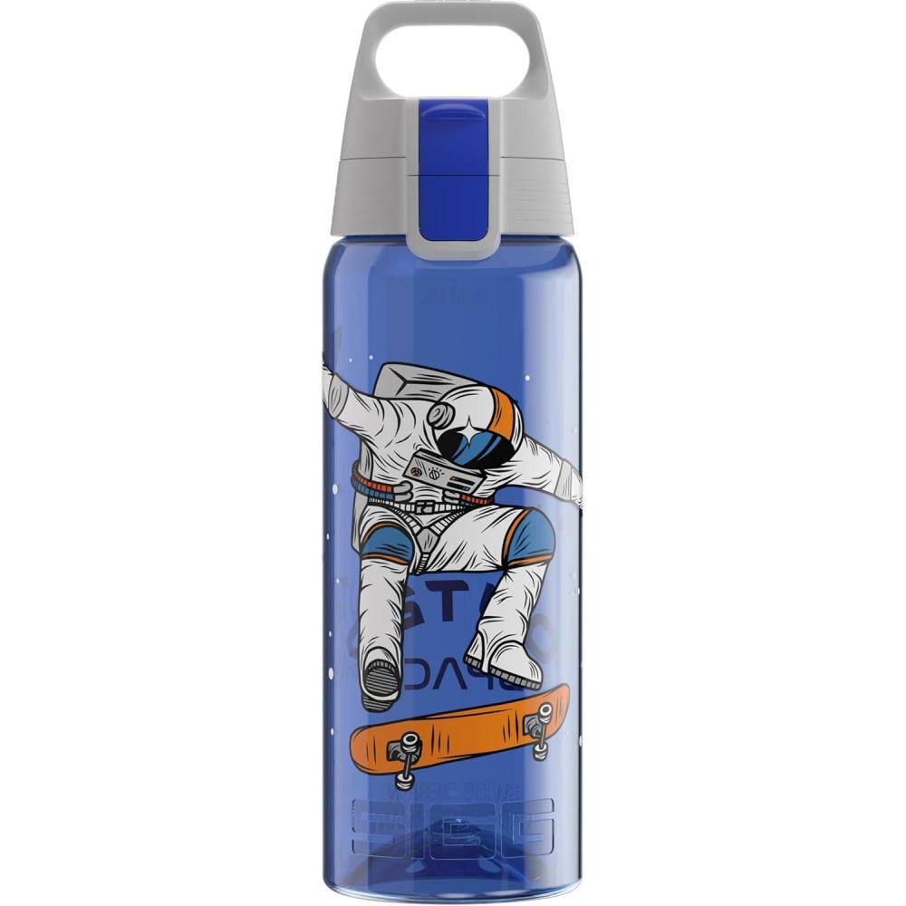 imageSigg Gourde Tritan Total Color ONE Convient Aux Boissons Gazeuses Lavage Au LaveVaisselle tanche ampamp Poids Plume Sans BPA 06L 1LRollers Bleus