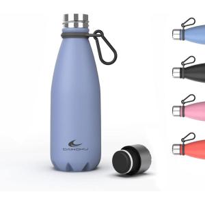 Daikoku Gourde Isotherme – 500ml – Bouteille Isotherme en Acier Inoxydable sans BPA – 24h Froid & 12h Chaud – Double Paroi – Pour le Bureau, Sport, Voyages, L&rsquo;école – Grise(Bleu)