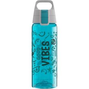 Sigg – Gourde Tritan – Total Color ONE – Convient Aux Boissons Gazeuses – Lavage Au Lave-Vaisselle – Étanche & Poids Plume – Sans BPA – 0,6L / 1L(Bleu Vibes)