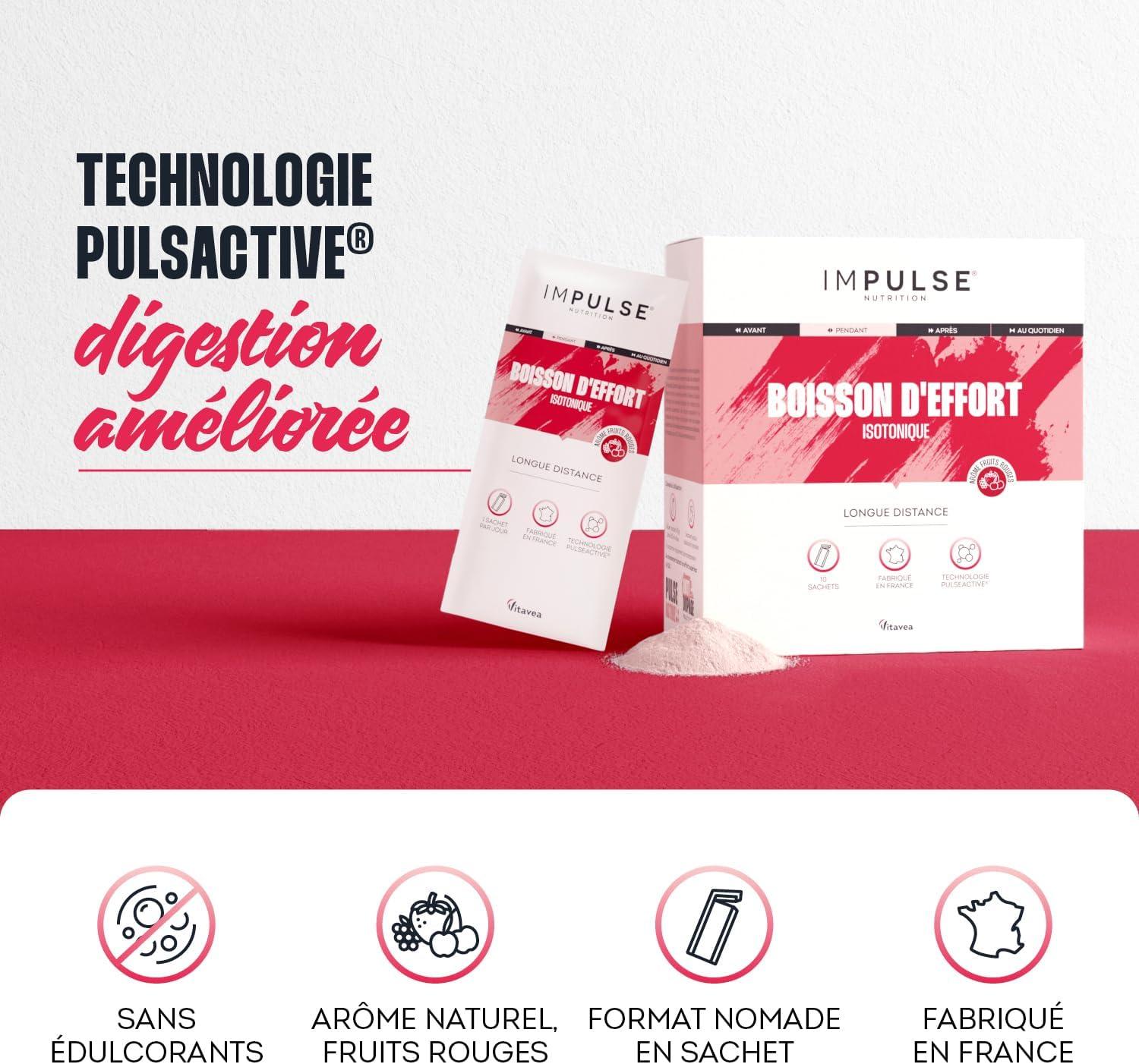 imageBoisson isotonique deffort Saveur Menthe avec 3 glucides lectrolytes BCAA nergie Hydratation Rcupration Pour les Longues distances 10 sachets Fabriqu en France IMPULSE NUTRITIONFruits rouges