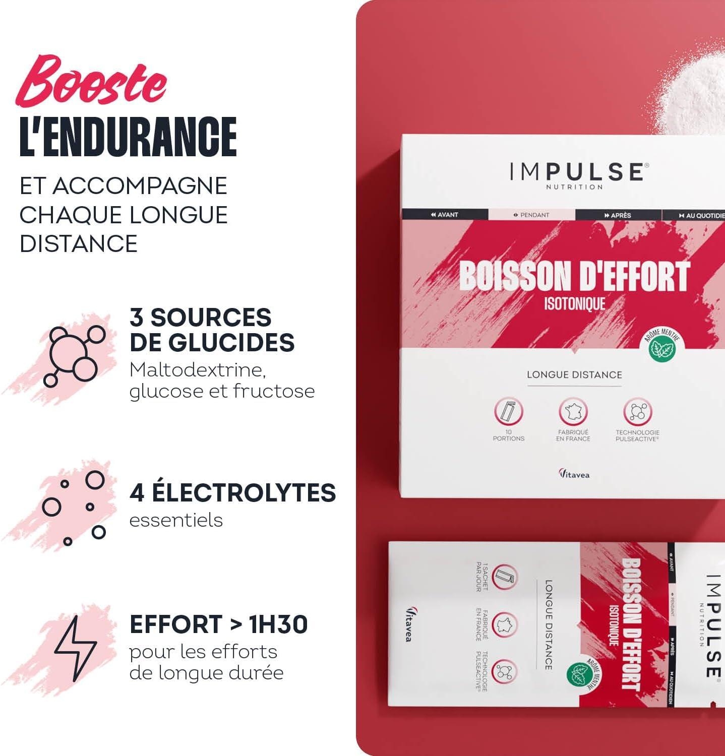 imageBoisson isotonique deffort Saveur Menthe avec 3 glucides lectrolytes BCAA nergie Hydratation Rcupration Pour les Longues distances 10 sachets Fabriqu en France IMPULSE NUTRITIONMenthe