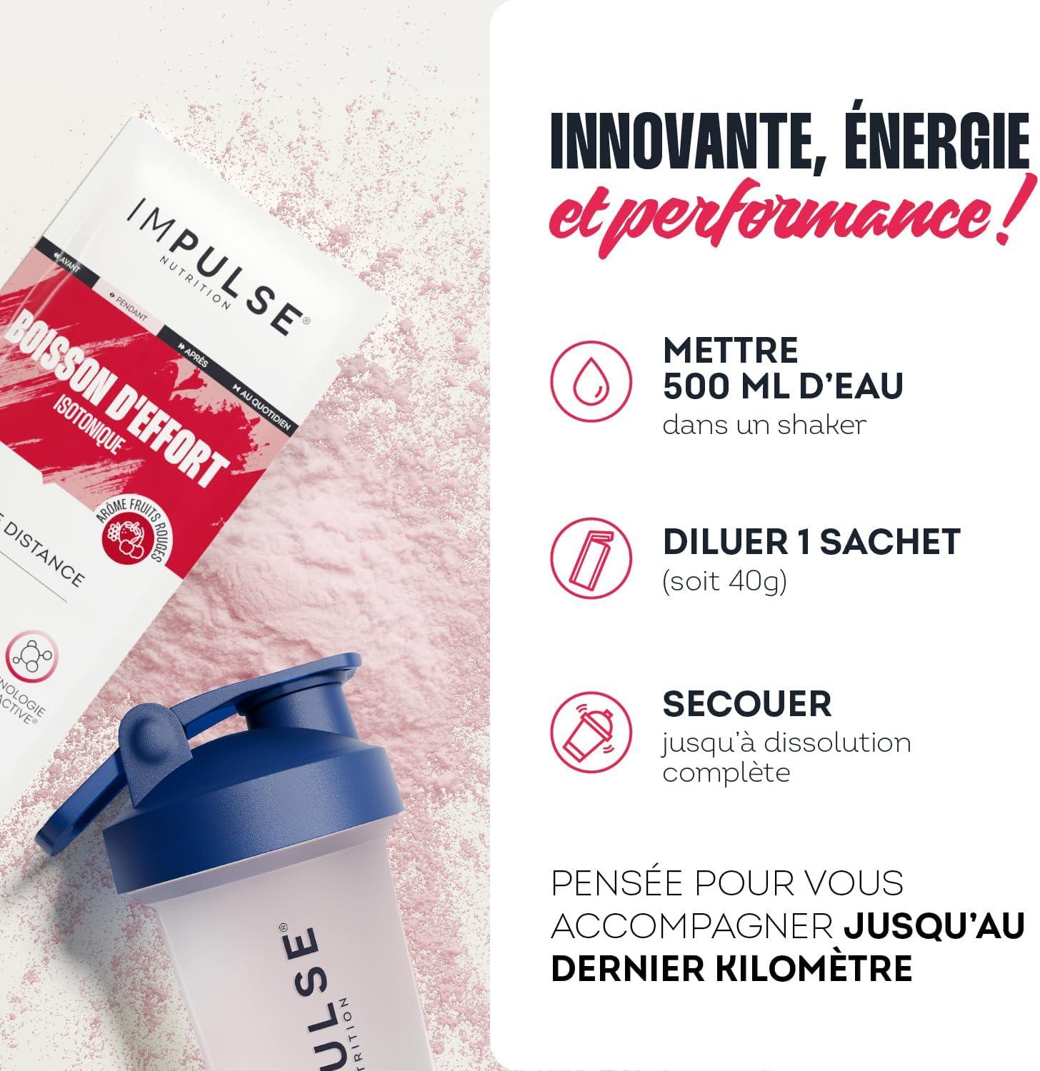 imageBoisson isotonique deffort Saveur Menthe avec 3 glucides lectrolytes BCAA nergie Hydratation Rcupration Pour les Longues distances 10 sachets Fabriqu en France IMPULSE NUTRITIONFruits rouges