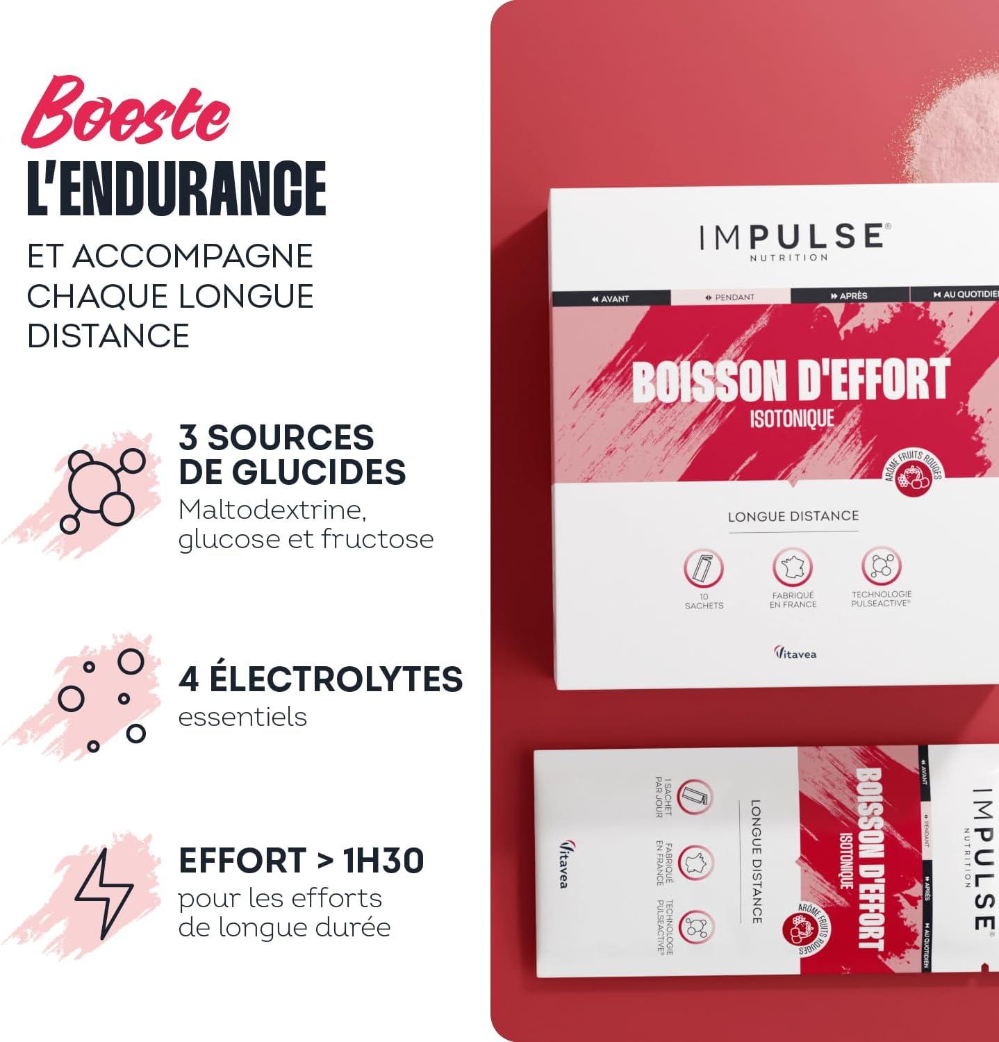 imageBoisson isotonique deffort Saveur Menthe avec 3 glucides lectrolytes BCAA nergie Hydratation Rcupration Pour les Longues distances 10 sachets Fabriqu en France IMPULSE NUTRITIONFruits rouges