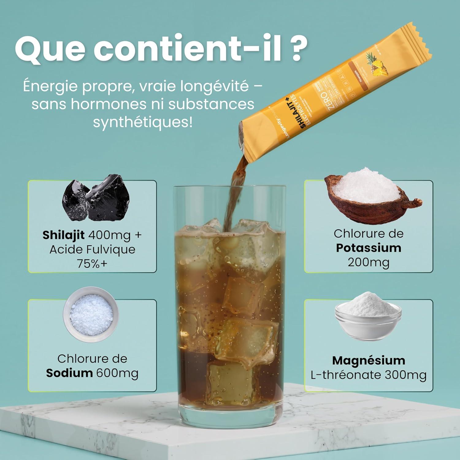 imageShilajit Pure Poudre Dlectrolytes1620 mg pour Hommes et Femmes Boisson Vitalit et Longvit avec Shilajit Himalaya Magnsium Sodium et Potassium Arme de Melon deau 30 portions X2Lot de 2 Varit