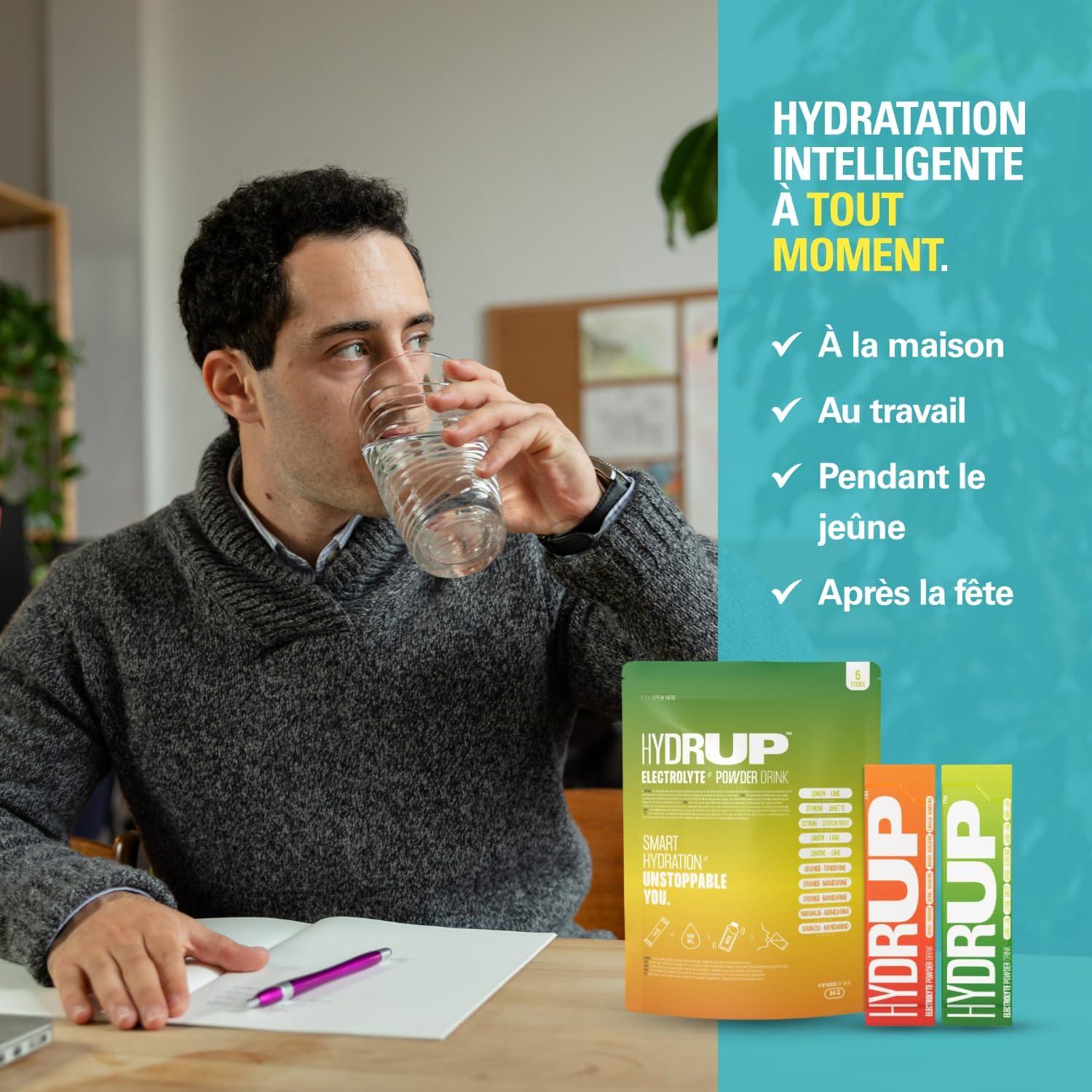 imagelectrolytes Sans Sucre en Poudre 1733 mg Hydratation et nergie Instantane avec Vitamines B et C Saveur Orange Paquet avec 6 Sachets de 14 Grammes Sans Gluten et sans LactoseMix