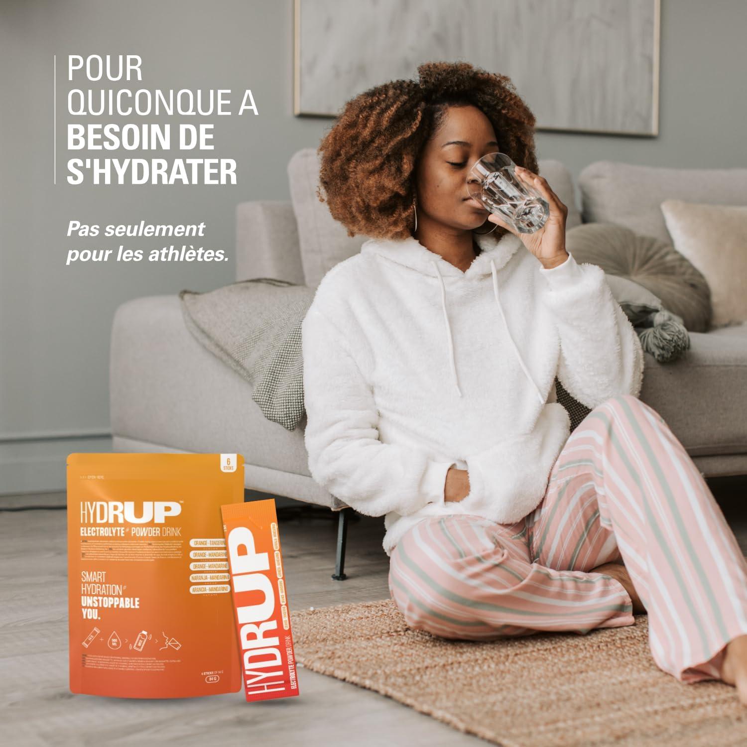 imagelectrolytes Sans Sucre en Poudre 1733 mg Hydratation et nergie Instantane avec Vitamines B et C Saveur Orange Paquet avec 6 Sachets de 14 Grammes Sans Gluten et sans LactoseOrangeMandarine
