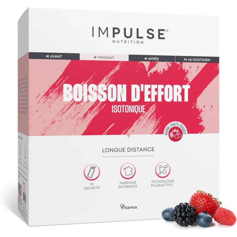 imageBoisson isotonique deffort Saveur Menthe avec 3 glucides lectrolytes BCAA nergie Hydratation Rcupration Pour les Longues distances 10 sachets Fabriqu en France IMPULSE NUTRITIONFruits rouges