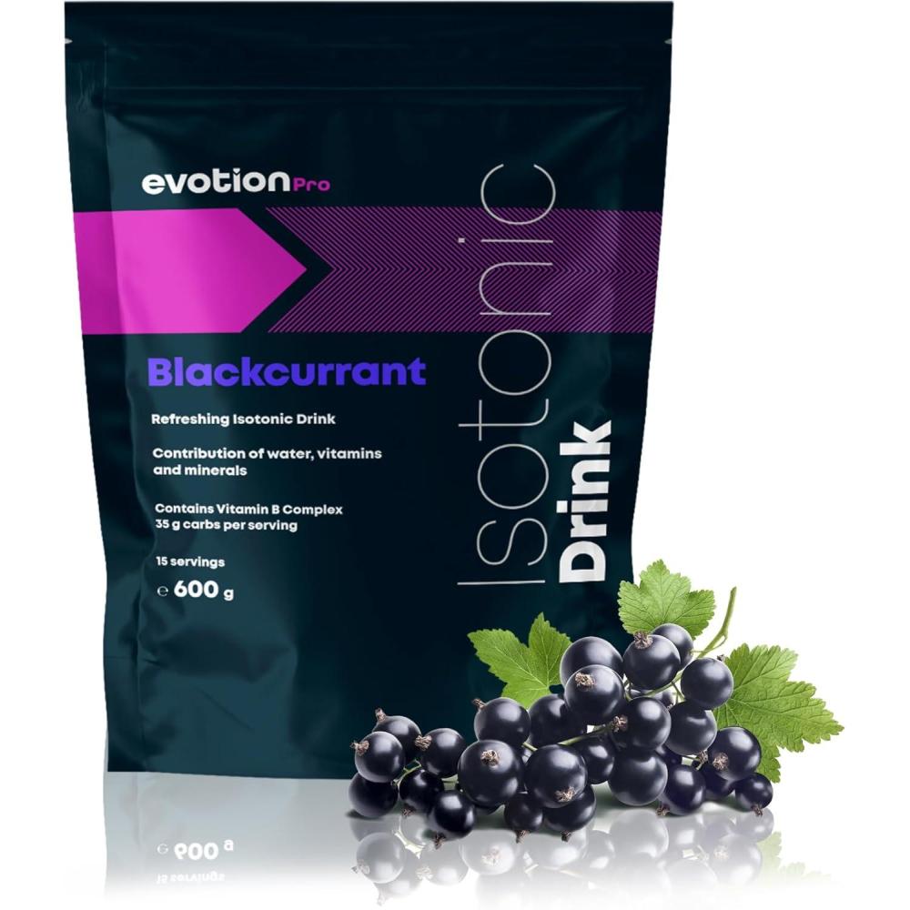 imageEVOTION PRO Isotonique en Poudre lectrolytes et Sels Minraux Boisson Isotonique pour Hydratation et nergie 600 g Fruits des boisCassis