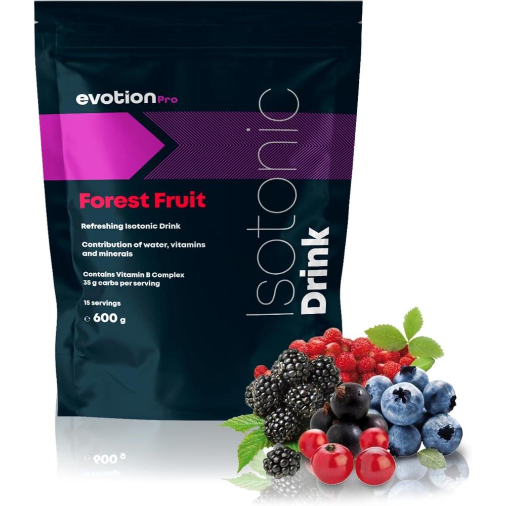 imageEVOTION PRO Isotonique en Poudre lectrolytes et Sels Minraux Boisson Isotonique pour Hydratation et nergie 600 g Fruits des boisFruits des bois