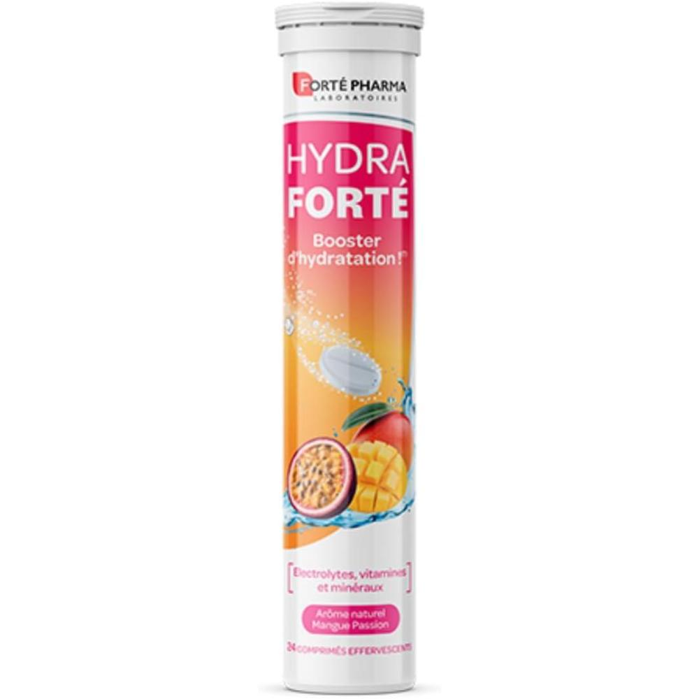 imageFort Pharma  Hydra Fort Citron Menthe  Electrolyte hydratation  Vitamine C Magnesium Vitamine D Minraux  Sport Chaleur Voyage  24 comprims cffervescents 12Jour 24 JoursMangue Passion