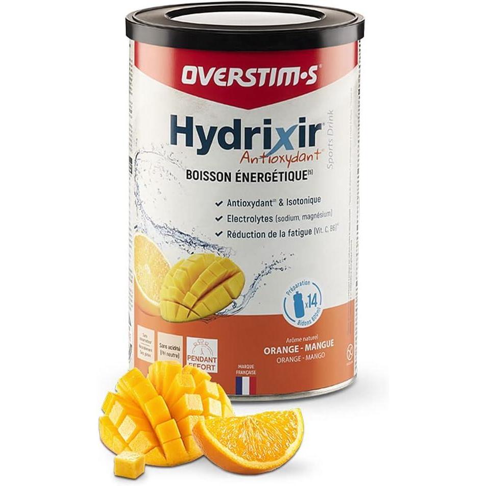 imageOVERSTIMs Boisson Hydrixir Antioxydant 600g  Boisson nergtique isotonique pour le sport  Electrolytes sodiummagnsium  Vitamines B1B6CE  Rduction de la fatigue  Saveur MentheOrange Mangue