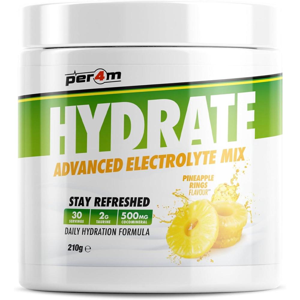 imagePer4m Hydration Electrolyte Mix Ananas 210g  Mix dlectrolytes ananas pour lhydratation et le renouvellement