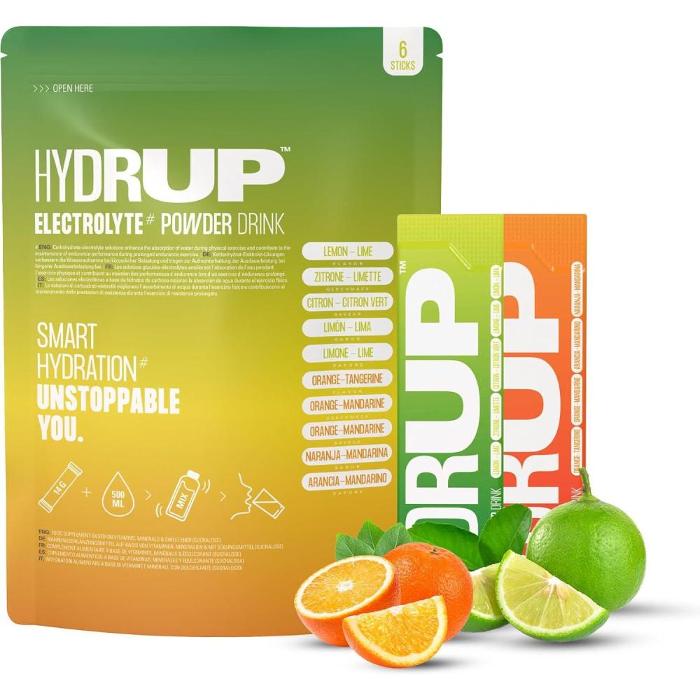 imagelectrolytes Sans Sucre en Poudre 1733 mg Hydratation et nergie Instantane avec Vitamines B et C Saveur Orange Paquet avec 6 Sachets de 14 Grammes Sans Gluten et sans LactoseMix
