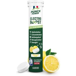 ELECTROLYTES HYDRATATION – Electrolyte Punch Power – SANS SUCRE – Fabriqué en FRANCE- Vitamines, Minéraux, Magnesium, Cafeine – Pastille Hydratation Sport – 20 Pastilles Effervescentes Citron