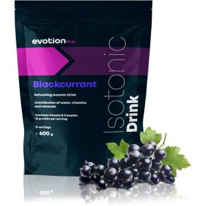 EVOTION PRO – Isotonique en Poudre – Électrolytes et Sels Minéraux – Boisson Isotonique pour Hydratation et Énergie (600 g, Fruits des bois)(Cassis)