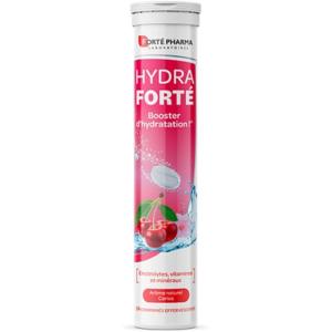Forté Pharma – Hydra Forté Citron Menthe – Electrolyte hydratation – Vitamine C Magnesium, Vitamine D, Minéraux – Sport, Chaleur, Voyage – 24 comprimés cffervescents (1-2/Jour, 24 Jours)(Cerise)