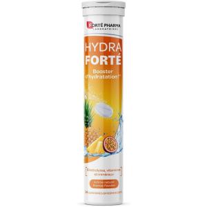 Forté Pharma – Hydra Forté Citron Menthe – Electrolyte hydratation – Vitamine C Magnesium, Vitamine D, Minéraux – Sport, Chaleur, Voyage – 24 comprimés cffervescents (1-2/Jour, 24 Jours)(Ananas Passion)