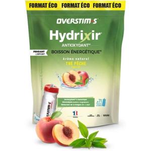 OVERSTIM.s– Boisson Hydrixir Antioxydant (600g) – Boisson énergétique isotonique pour le sport – Electrolytes (sodium,magnésium) – Vitamines (B1,B6,C,E) – Réduction de la fatigue – Saveur Menthe(Thé pêche)