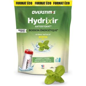 OVERSTIM.s– Boisson Hydrixir Antioxydant (600g) – Boisson énergétique isotonique pour le sport – Electrolytes (sodium,magnésium) – Vitamines (B1,B6,C,E) – Réduction de la fatigue – Saveur Menthe(Menthe)