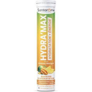 Santarome Bio – Hydra&rsquo;max – Booster d&rsquo;hydration et d&rsquo;énergie – Optimise l&rsquo;hydratation – Riche en électrolytes – Goût Fruit de la Passion – 20 pastilles effervescentes – France(Hydra&rsquo;max – Ananas Mangue – Electrolytes – Hydratation – 20 pastilles effervescentes)