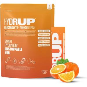 Électrolytes Sans Sucre en Poudre 1733 mg – Hydratation et Énergie Instantanée avec Vitamines B et C – Saveur Orange – Paquet avec 6 Sachets de 14 Grammes – Sans Gluten et sans Lactose(Orange-Mandarine)