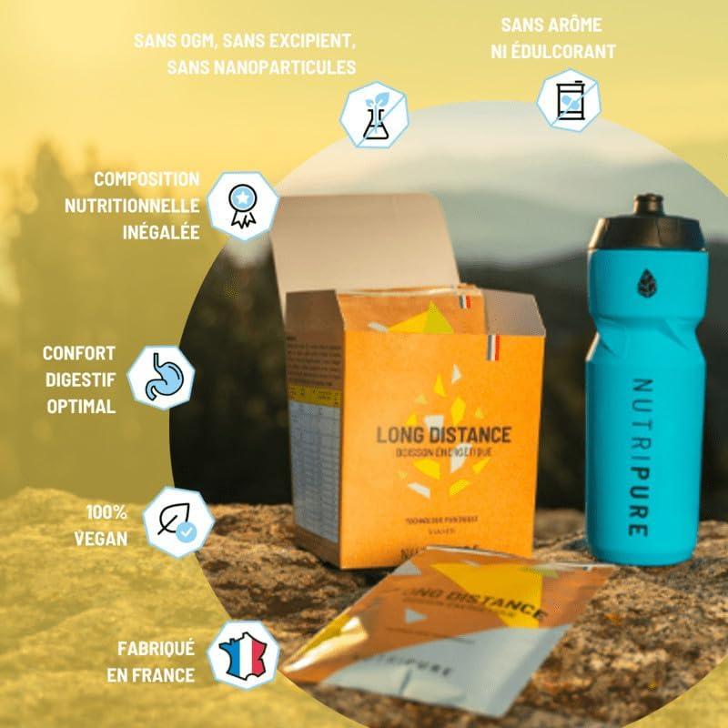 imageNutripure Boisson nergtique Long Distance Endurance Rcupration Confort Digestif Maltodextrine Fructose BCAA Vitamines lectrolytes Got Pomme 40gr x 12Neutre