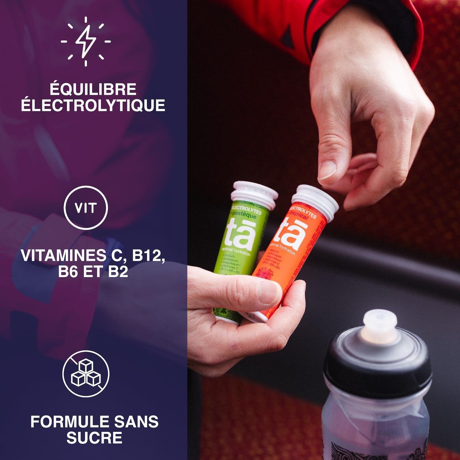 imageTA ENERGY Pastilles dHydratation Sels Minraux Vitamines Faibles Calories Rduit les crampes MADE IN FRANCE Watermelon Tube de 12 PastillesFruitsRouges