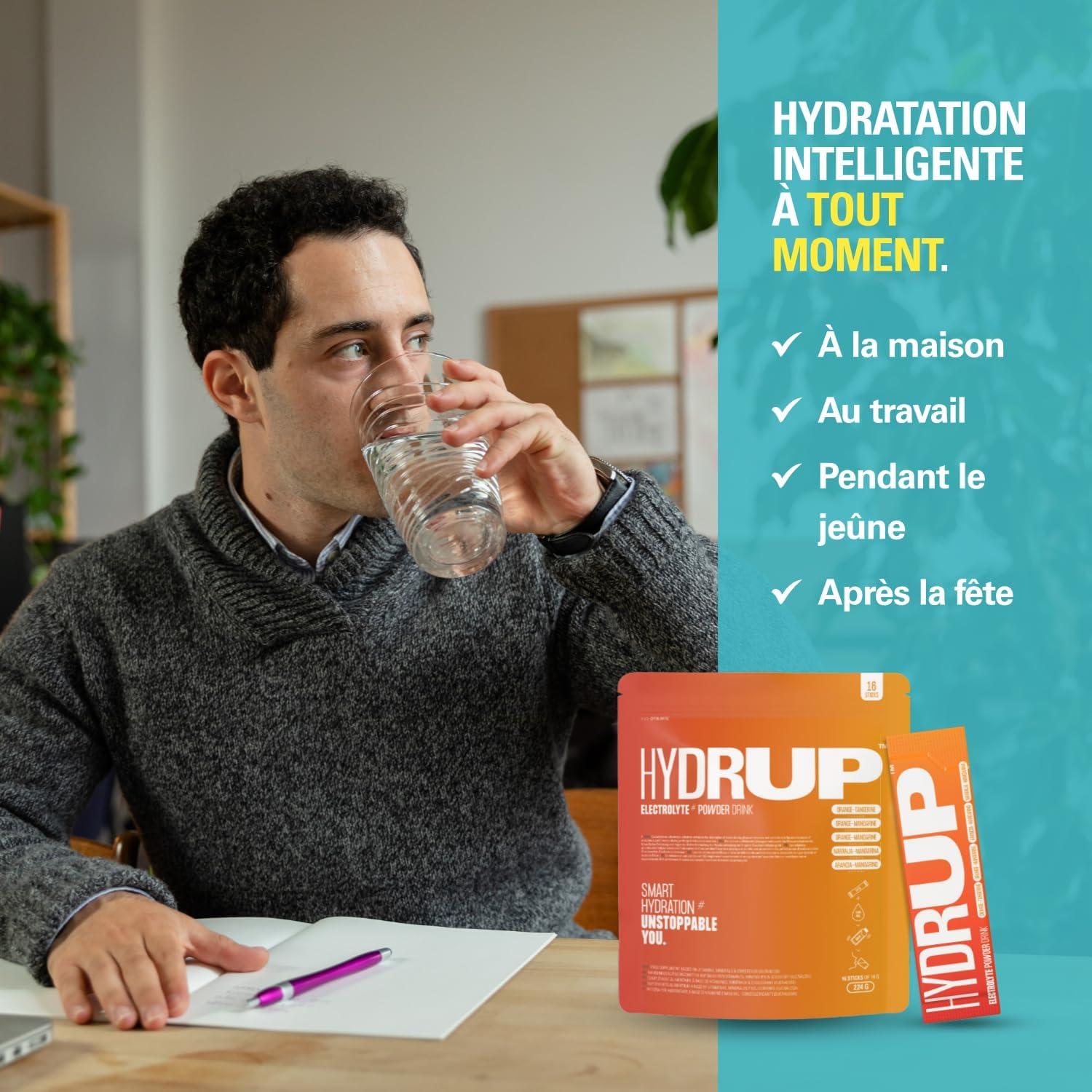 imagelectrolytes Sans Sucre en Poudre 1733 mg Hydratation et nergie avec Vitamines B et C 8 Sachets Got Orange et 8 Got Citron Vert de 14 Grammes Chacun Sans Gluten et sans LactoseOrangeMandarine