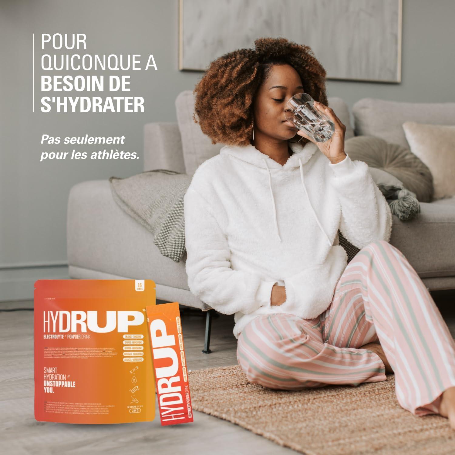 imagelectrolytes Sans Sucre en Poudre 1733 mg Hydratation et nergie avec Vitamines B et C 8 Sachets Got Orange et 8 Got Citron Vert de 14 Grammes Chacun Sans Gluten et sans LactoseOrangeMandarine
