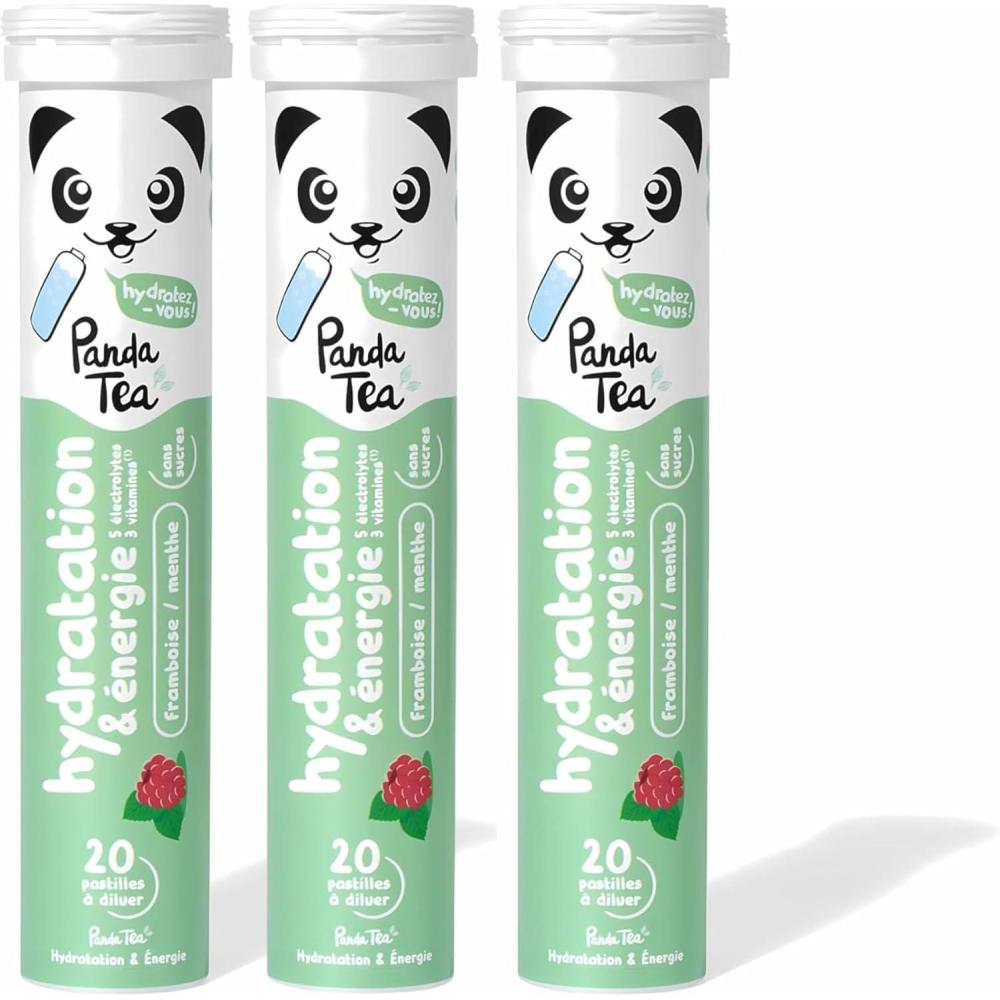 imagePanda Tea  Hydratation ampamp nergie  Menthe et Framboise  60 Pastilles sans sucre  Electrolyte Ultra Hydratation  Idale pour le Sport et le Quotidien3