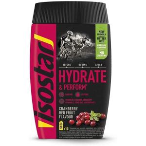 Isostar Hydrate & Perform Iso Drink – 400 g de poudre isotonique pour boisson – Poudre d&rsquo;électrolyte pour soutenir la performance sportive – Canneberge (1x400g)