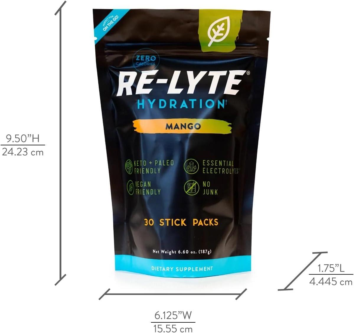 imageREDMOND ReLyte Hydratio Lot de 30 paquets de poudre lectrolyte pour boisson Mango