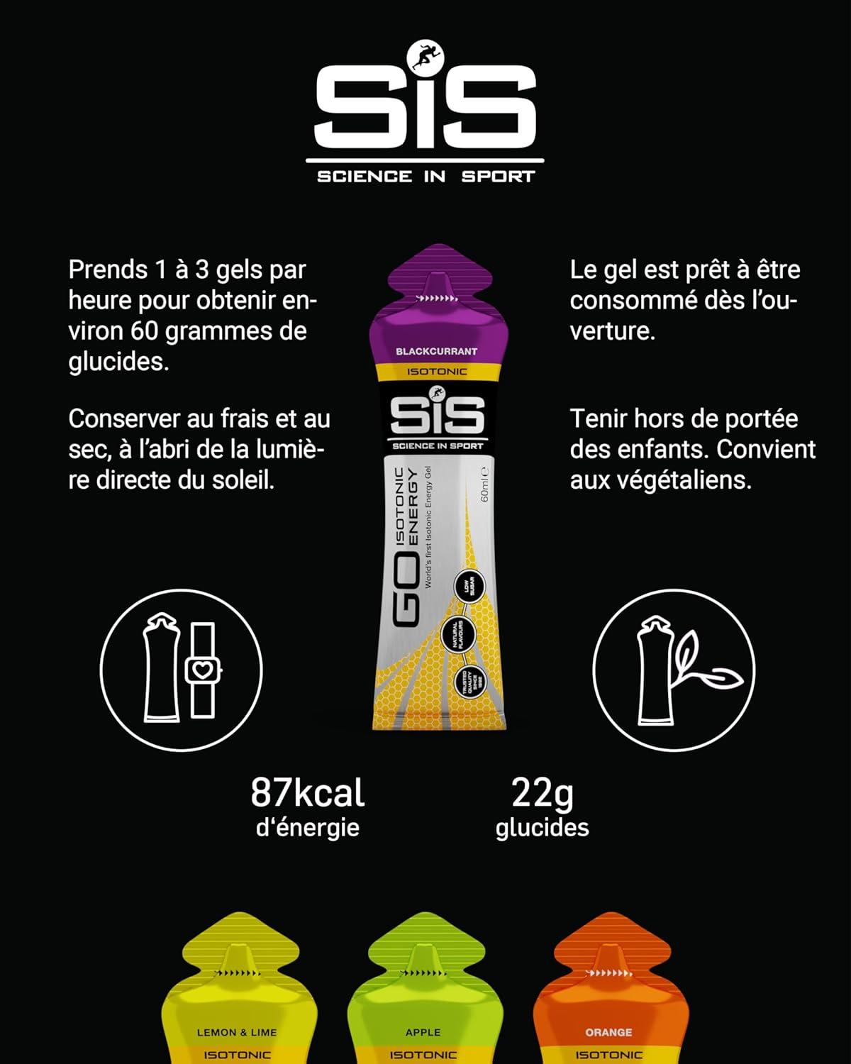 imageScience in Sport GO Gel Sport nergtique Isotonique 7 x 60ml Vegan 22g de Glucides Bon Fournisseur dnergie Alternative Optimale aux Boissons IsotoniquesLot de 15