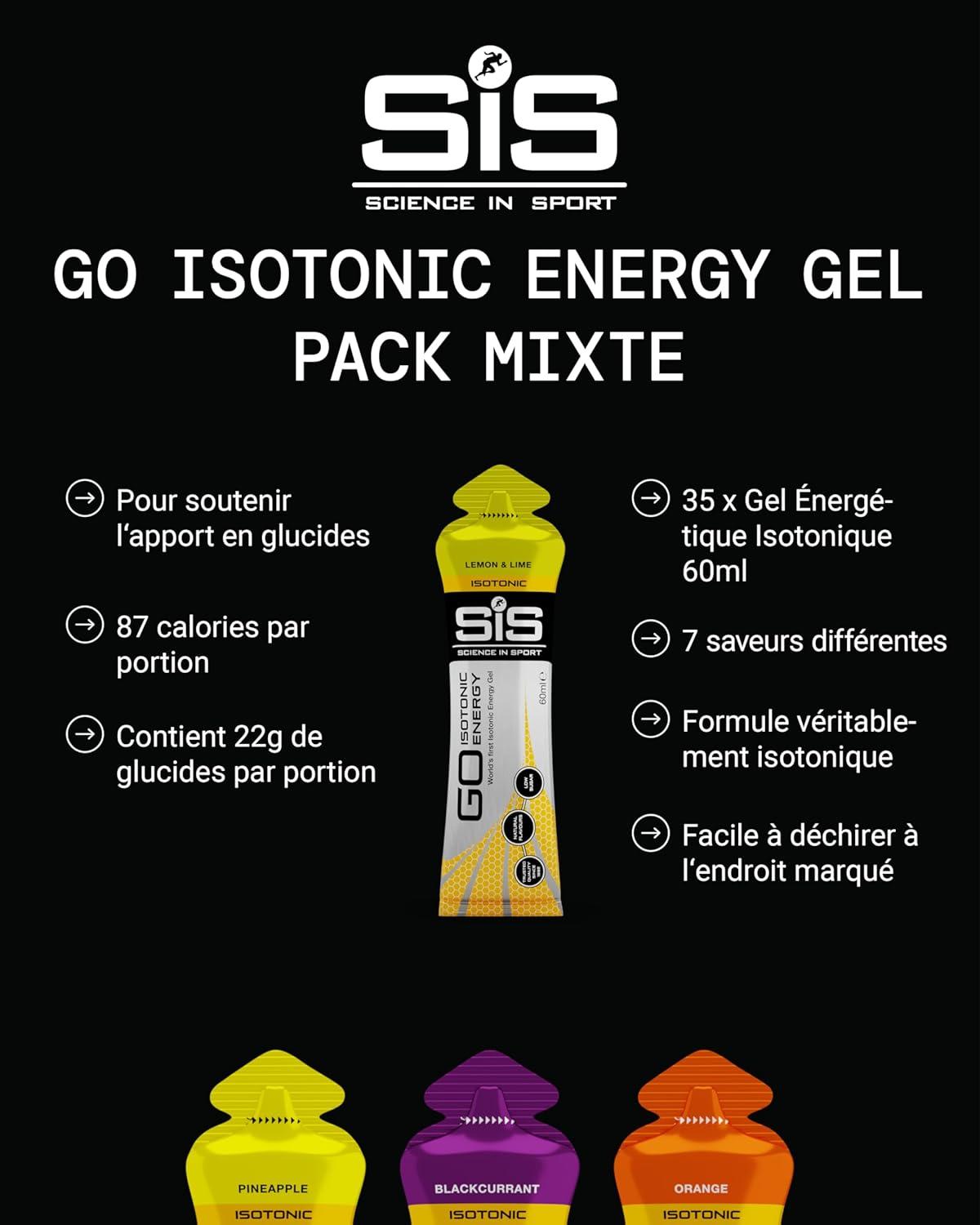 imageScience in Sport GO Gel Sport nergtique Isotonique 7 x 60ml Vegan 22g de Glucides Bon Fournisseur dnergie Alternative Optimale aux Boissons IsotoniquesLot de 35