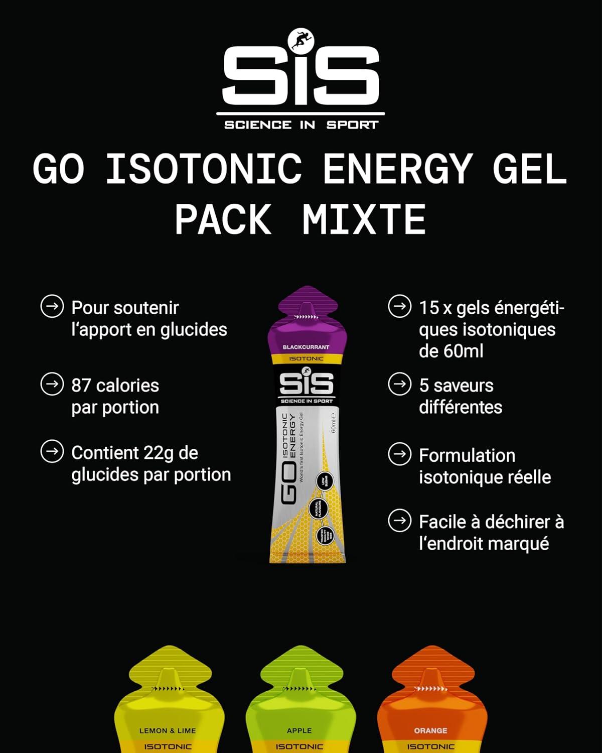 imageScience in Sport GO Gel Sport nergtique Isotonique 7 x 60ml Vegan 22g de Glucides Bon Fournisseur dnergie Alternative Optimale aux Boissons IsotoniquesLot de 15