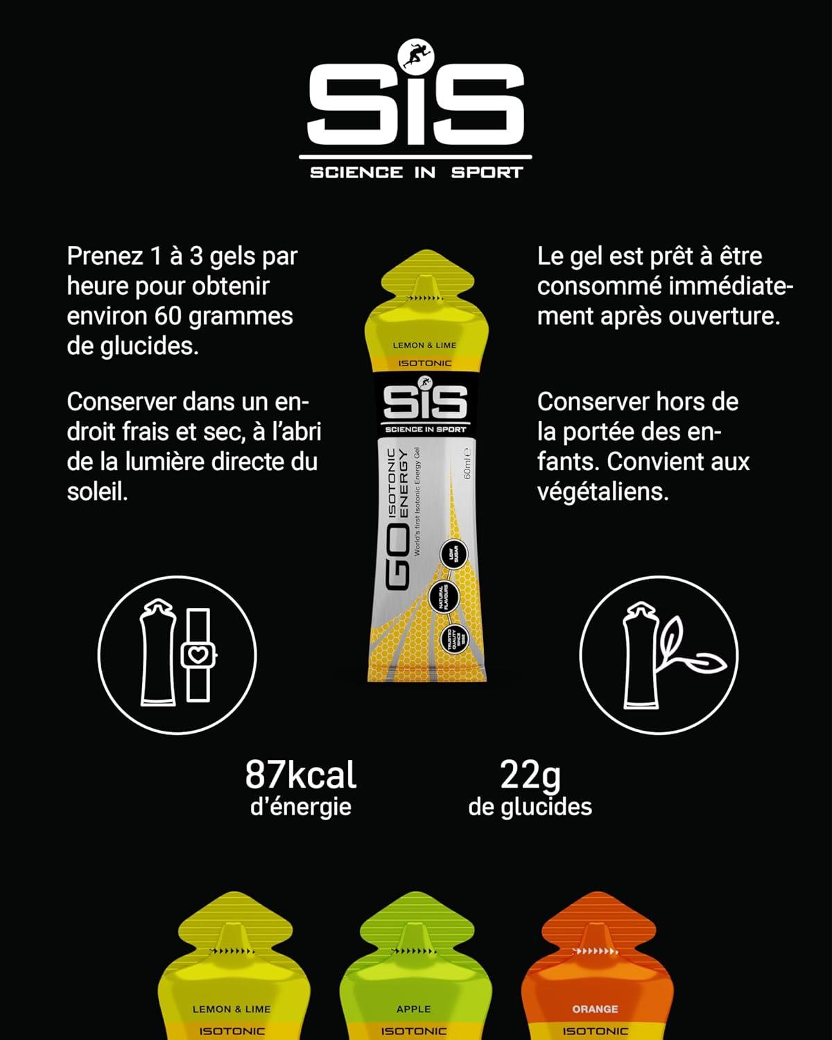 imageScience in Sport GO Gel Sport nergtique Isotonique 7 x 60ml Vegan 22g de Glucides Bon Fournisseur dnergie Alternative Optimale aux Boissons IsotoniquesLot de 20