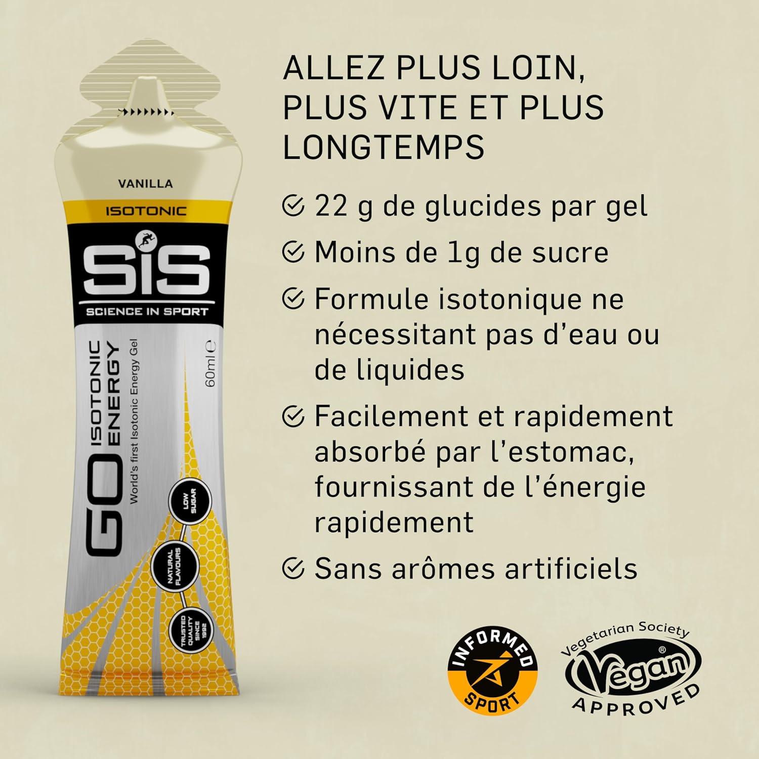 imageScience in Sport GO Gel Sport nergtique Isotonique 7 x 60ml Vegan 22g de Glucides Bon Fournisseur dnergie Alternative Optimale aux Boissons IsotoniquesLot de 5