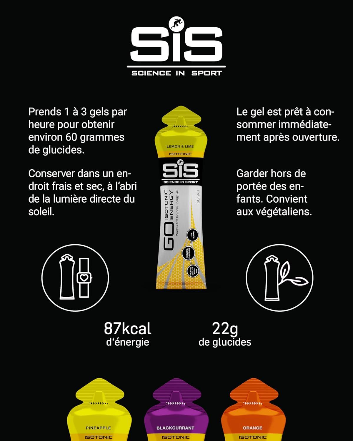 imageScience in Sport GO Gel Sport nergtique Isotonique 7 x 60ml Vegan 22g de Glucides Bon Fournisseur dnergie Alternative Optimale aux Boissons IsotoniquesLot de 35