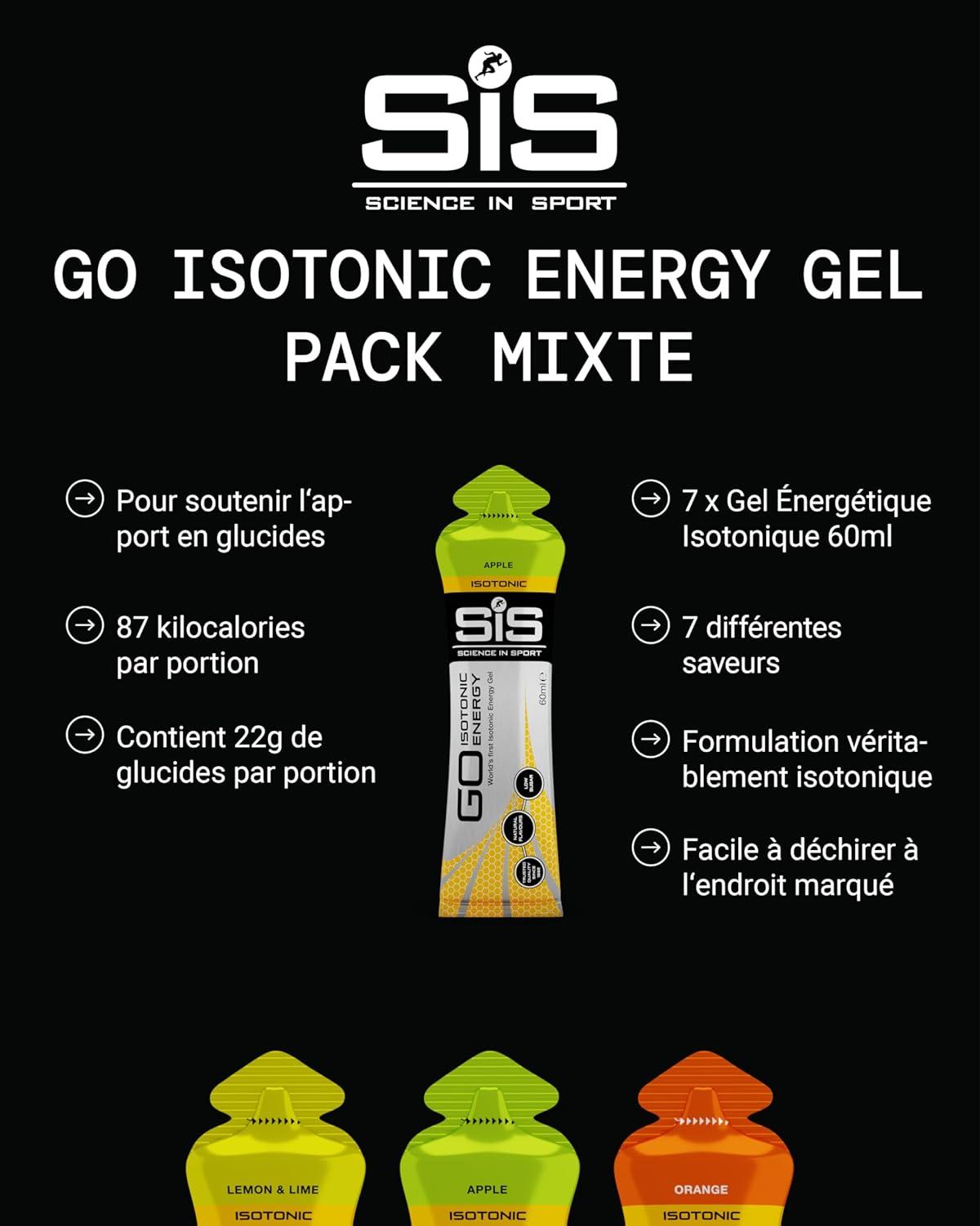 imageScience in Sport GO Gel Sport nergtique Isotonique 7 x 60ml Vegan 22g de Glucides Bon Fournisseur dnergie Alternative Optimale aux Boissons IsotoniquesLot de 7